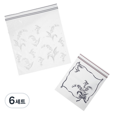니토리 더블 지퍼백 다크그레이 M 15p + 라이트그레이 L 15p, 6세트
