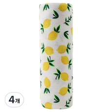 캐롤링 빨아쓰는 극세사 행주 다용도 롤타올 레몬, 4개, 20매입