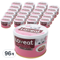 사조러브잇 고양이 레드라벨 간식캔, 혼합맛(흰살참치/맛살), 160g, 96개