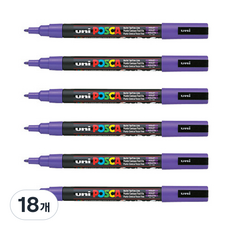 포스카 컬러마커 PC-3M VIOLET, 18개, 1색