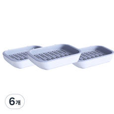 탑투 무타공 물 잘 빠지는 욕실 주방 비누 받침대, 6개, 그레이