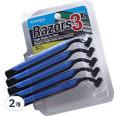 Hiery 女性用蘆薈三層刀片除毛刀 藍色, 5入, 2個