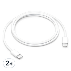 Apple 60W USB-C 충전 케이블, 1m, 화이트, 2개