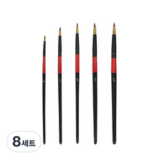 블루마토 HBX 수채화 둥근붓 5p WCB001, 1/8호, 1/4호, 3/8호, 1/2호, 5/8호, 8세트