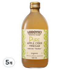 로도비치 100% 유기농 애플 사이다 비니거 식초, 5개, 500ml