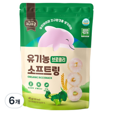지구로운 유기농 아기 과자 소프트링, 6개, 40g, 브로콜리