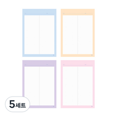 아이비스 4mm 방안 노트패드 B5 11709 4종 세트, 피치블라썸, 블루베리, 프리지아, 라벤더, 5세트
