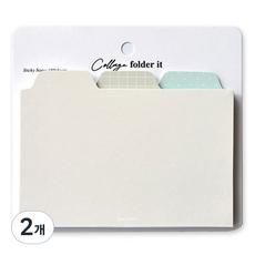 PLEPIC 拼貼文件夾式寬版黏貼便條紙, 萊姆水, 2個, 1入