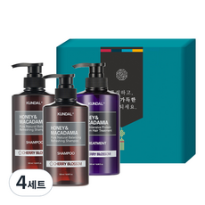 쿤달 헤어 3구 명절 선물세트 A 체리블라썸향, 4세트