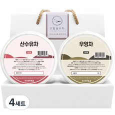 단심 건강차 2종 선물세트, 4세트, 산수유차 10p + 우엉차 10p