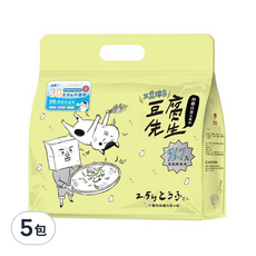 豆腐先生 極短消臭豆腐砂, 2.5kg, 5包, 絲蘭白茶