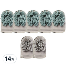 블럭마트 양면 핸드 샤워타올 겸 바디스크럽, 랜덤발송, 14개, 1개입