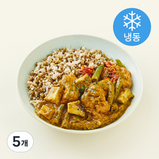 그리팅 헬시에이징 시금치 커리 치킨 & 녹두 보리밥 (냉동), 320g, 5개