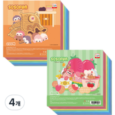 YOUNG ART Sosofun 大容量雙面色紙 200張 隨機出貨, 10色, 4個