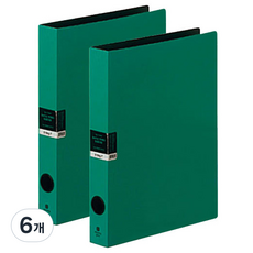 모닝글로리 투컬러 D링바인더 3공 25mm, 그린, 6개