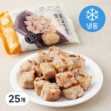 바르닭 직화그릴 닭가슴살 큐브 옥수수 (냉동), 100g, 25개