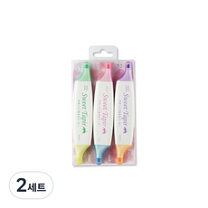 momopop Sweet Twin 螢光筆 3色組, 混合色, 2套, 2套