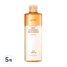 클리오 구달 카렌둘라 약산성 딥 클렌징 오일 인 워터, 300ml, 5개
