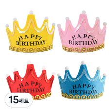 Yeoni Factory 派對 LED 皇冠 4件組, 黃色, 粉紅色, 紅色, 藍色, 15套