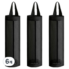 Zliz 塑膠袋整理收納掛架, 黑色, 6個