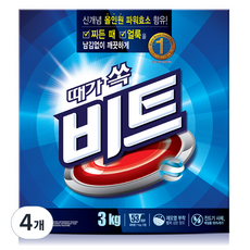 비트 분말세제 일반용 본품, 3kg, 4개