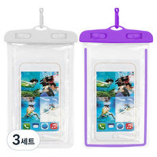 Saem& 智慧型手機夜光防水袋 2件組, 3套, 白色, 紫色