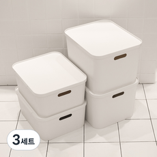 아임홈리빙 더채움 손잡이 팬트리 수납함 2종 x 2p 세트, 화이트, 3세트