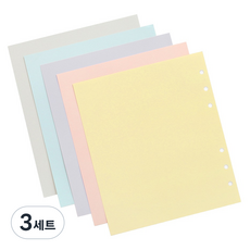 이널 와이드 6공 파스텔 컬러 리필색지 A6 5종 x 10p 세트, 3세트