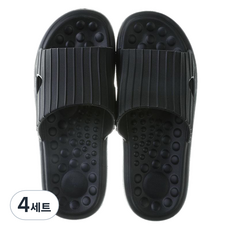 언헤브 부드러운 경량 지압 슬리퍼 265, 06 블랙, 4세트