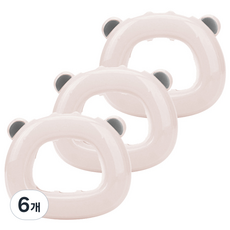 Block Mart 小熊吸盤式牙刷架, 奶油色, 6個