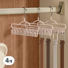 SJ 掛上即用 8孔多用途掛鉤衣架, 粉紅色, 4個