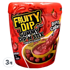 Fruity Dip Jelly 沾醬軟糖與棒糖 櫻桃味 草莓味, 3個, 96g