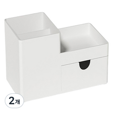 루이노리브 책상정리 필수템 서랍형 데스크 수납함 19 x 9.5 x 9.8 cm, 그레이, 2개