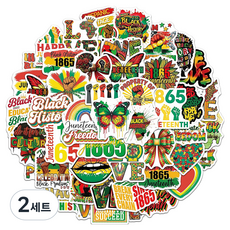 Plenot Reggae 筆電行李箱防水裝飾貼紙 50入組, 混合色, 2套