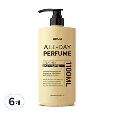 워샤 올데이 퍼퓸 헤어트리트먼트 베이비파우더 1100ml, 6개