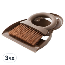 살림여왕 다용도 미니 빗자루 라운드 세트, 브라운, 3세트