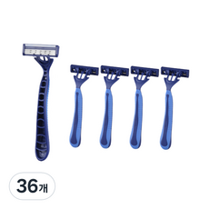 시토닉 업소용 3단 일회용 면도기 블루, 5개입, 36개