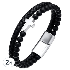 率率丹達 黑瑪瑙磁石健康手鍊 黑瑪瑙磁石扣 21.6cm, 2個