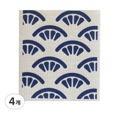 올하이 프린팅 디자인 행주 14 블루 패턴, 4개