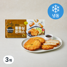 하늘푸드 Family Harmony 에어프라이어 한돈 통 등심 돈까스 5개입 (냉동), 650g, 3개