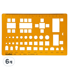 코링 사무실내정규 1/50 스케일 도형자 195 x 133 mm K-405, 6개