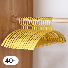 인아트 어깨뿔 방지 옷걸이 반원, 옐로우, 40개