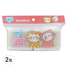 適膚克林 SOFCARING 螺旋紙軸棉棒 韌性紙棒不易折斷 多功能使用, 400支, 2包