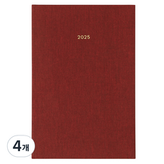 페이퍼리안 2025년 애티튜드 A5 먼슬리 플래너, 루비 레드, 4개