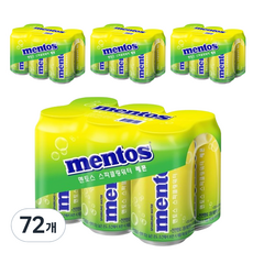 멘토스 스파클링 워터 레몬, 355ml, 72개