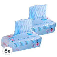 去汙吸油免洗拋棄式抹布顏色隨機抽取式廚房清潔抹布, 80張, 8包