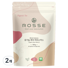 로쎄 유기농 루비 히비스커스 티 리필용 파우치, 2개, 1개입, 120g