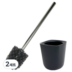 SOL&SOUL 不鏽鋼馬桶刷 + 壁掛式支架組, 2套, 深灰色