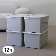 IRIS OHYAMA 愛麗思歐雅瑪 多功能彩色收納箱, 白灰色, 12個