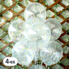 派對海摩登混合五彩紙屑氣球20p+手泵隨機送+捲邊絲帶+海綿圓點套裝, 粉彩, 4組